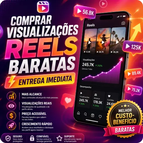Visualizações Reels Instagam - Entrega em 1 a 5 Minutos